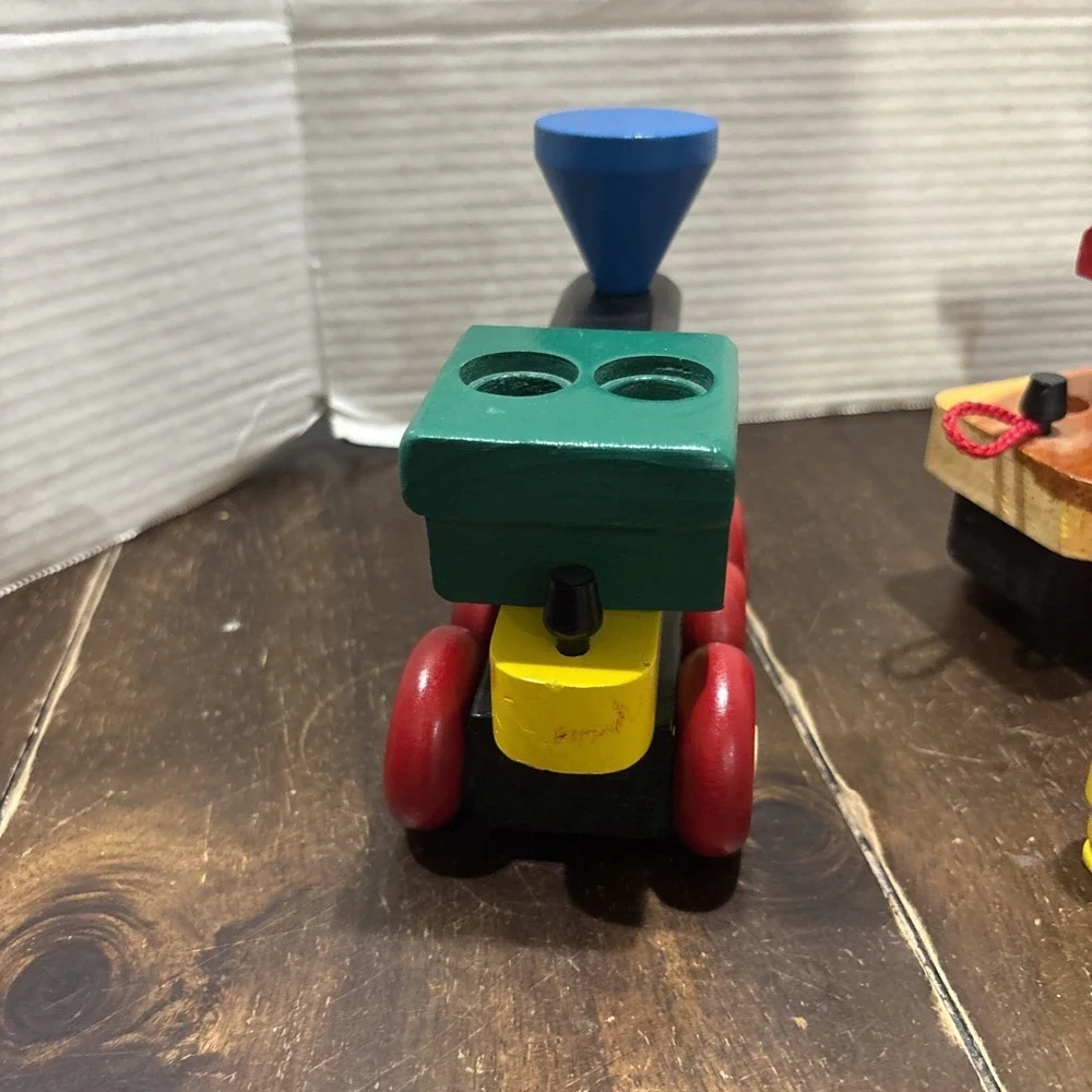 VTG‎ 90s Montgomery Schoolhouse Inc My Train Wooden Train Set USA Made